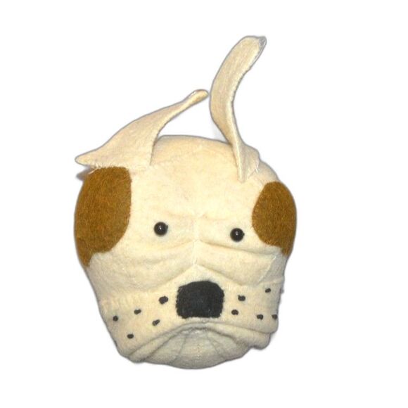 Fiona Walker England Bulldog Dog Nursery Felt Animal Head Decor - Picture 4 of 13